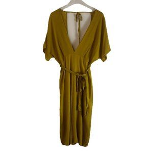 Blue Blush Gauzy Cropped Open Back Jumpsuit